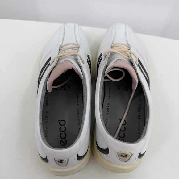 Ecco Women's Golf Shoes with Spikes size 42 EU or 11-11.5 US White Leather/Pink - Picture 7 of 14